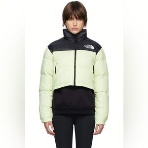 North Face Nuptse Short Down Jacket Lime Cream L NWT IN PACKAGE